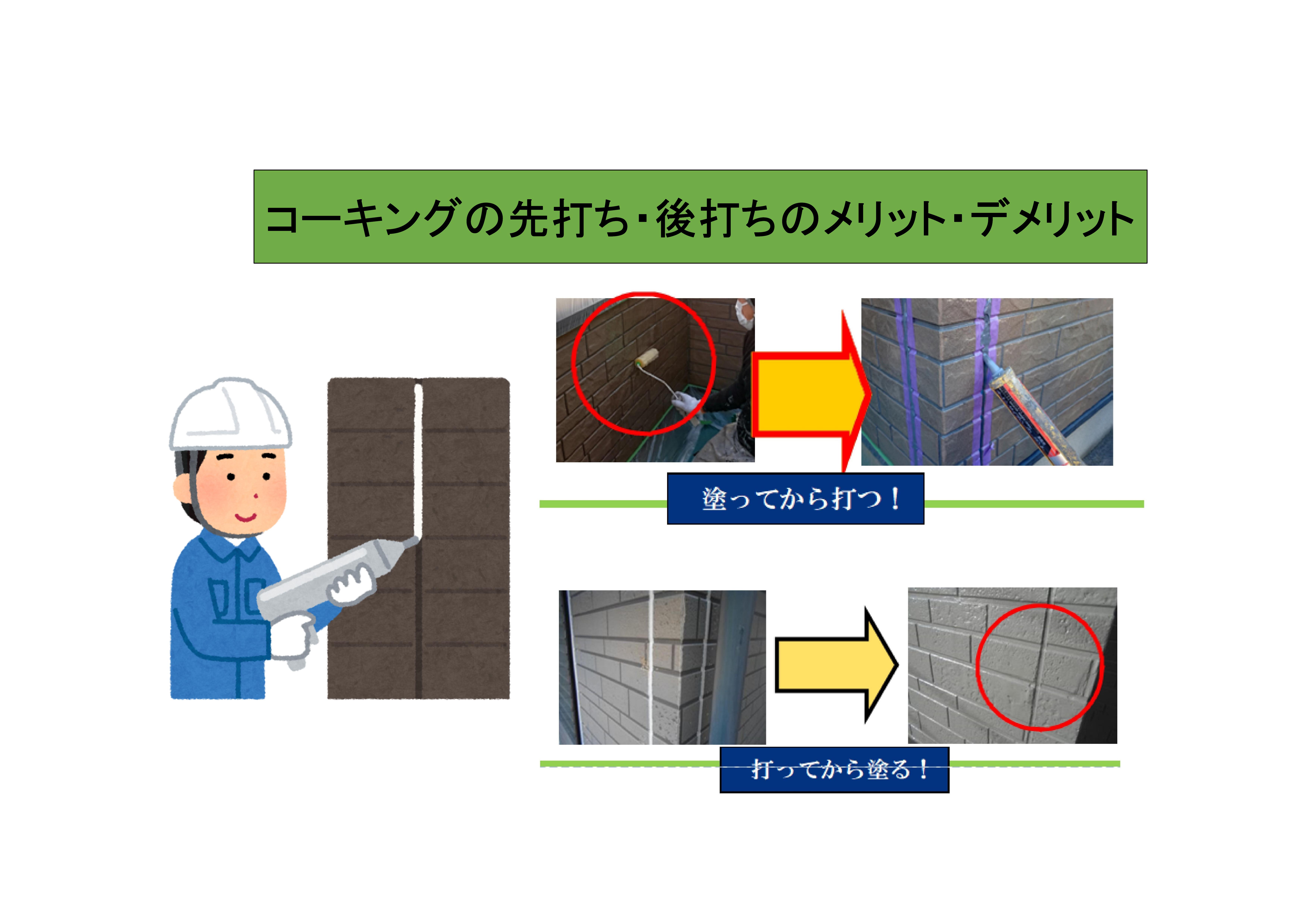 【前橋市】外壁塗装　コーキング先打ち・後打ちメリット・デメリット 画像